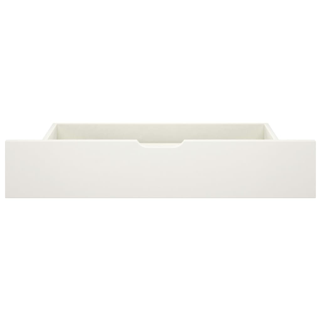 Canopy Bed Frame with 4 Drawers White Solid Pine Wood 160x200cm